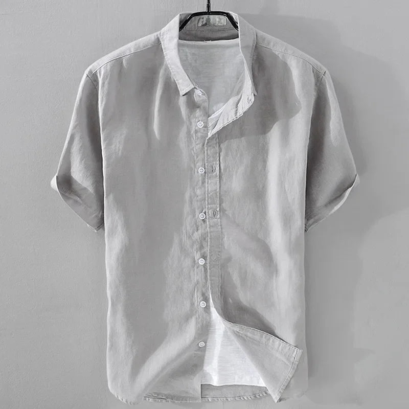 Men’s Casual Pure Linen Shirt