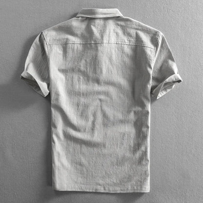 Men's Slim Fit Linen Hoodie Shirt