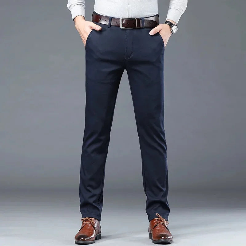 Men's Casual Straight-Leg Trousers – Comfort and Versatility