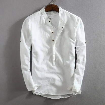 Men's Premium Linen-Cotton Pullover Shirt
