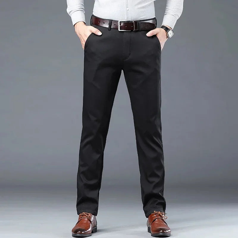 Men's Casual Straight-Leg Trousers – Comfort and Versatility