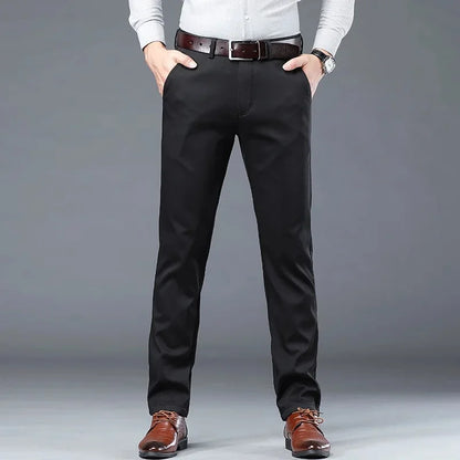 Men's Casual Straight-Leg Trousers – Comfort and Versatility
