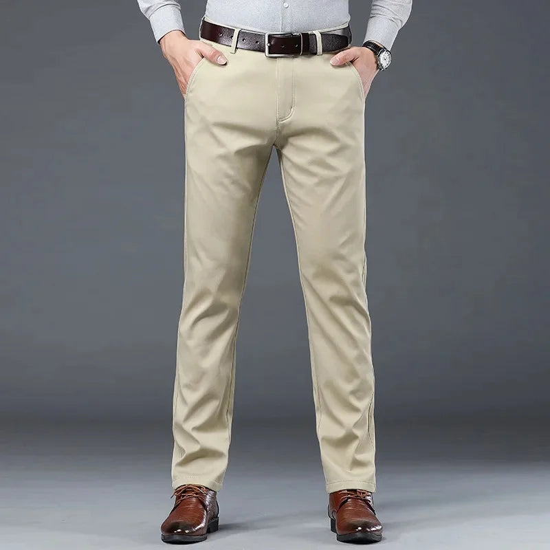 Men's Casual Straight-Leg Trousers – Comfort and Versatility