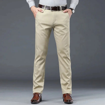 Men's Casual Straight-Leg Trousers – Comfort and Versatility