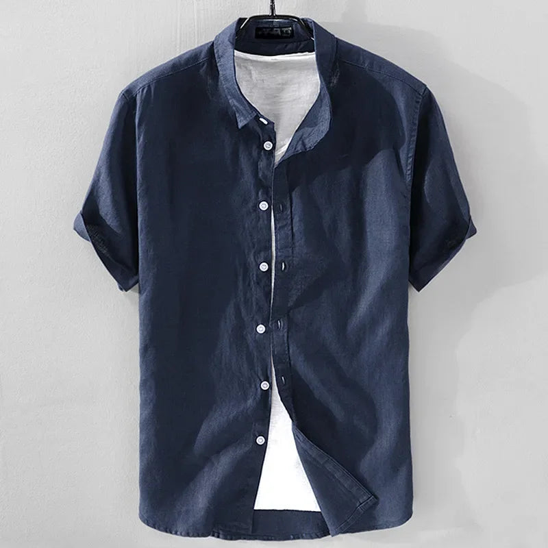 Men’s Casual Pure Linen Shirt