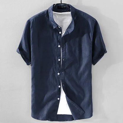 Men’s Casual Pure Linen Shirt