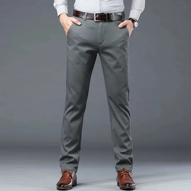 Men's Casual Straight-Leg Trousers – Comfort and Versatility