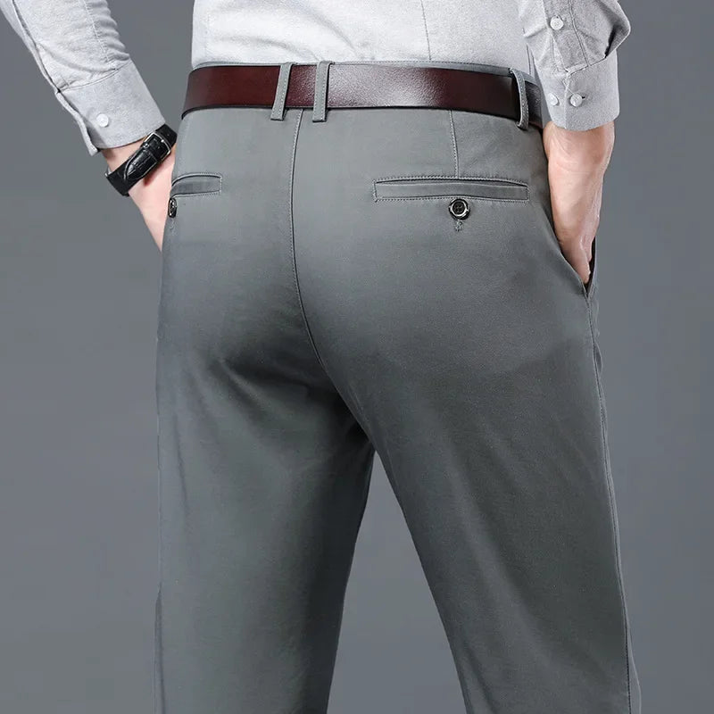 Men's Casual Straight-Leg Trousers – Comfort and Versatility