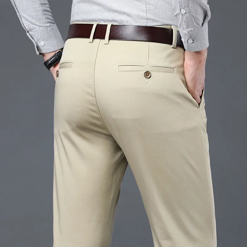 Men's Casual Straight-Leg Trousers – Comfort and Versatility