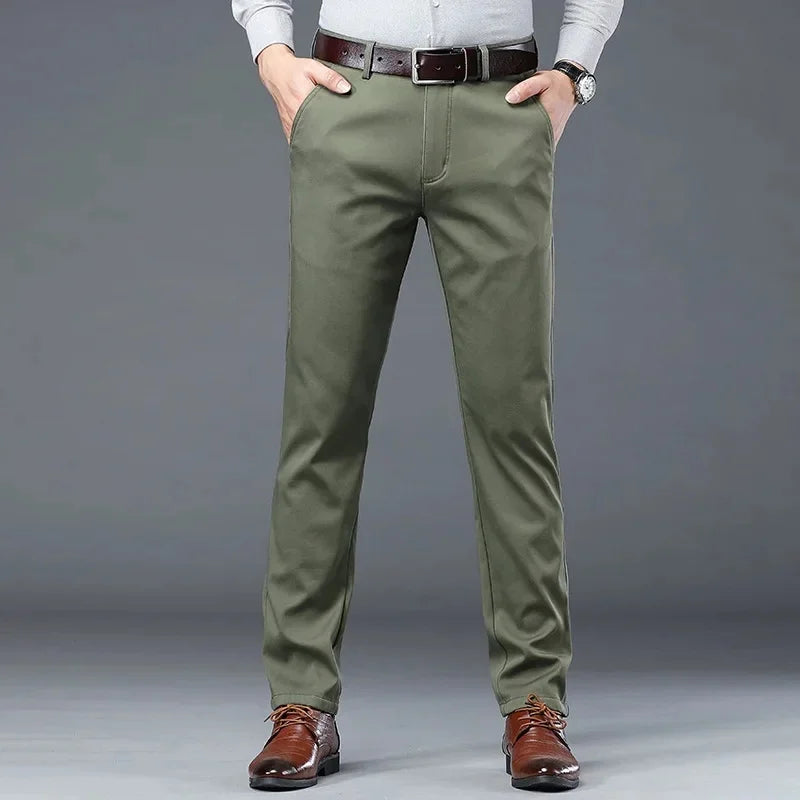 Men's Casual Straight-Leg Trousers – Comfort and Versatility