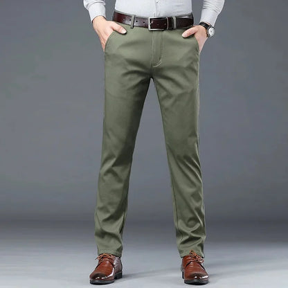 Men's Casual Straight-Leg Trousers – Comfort and Versatility