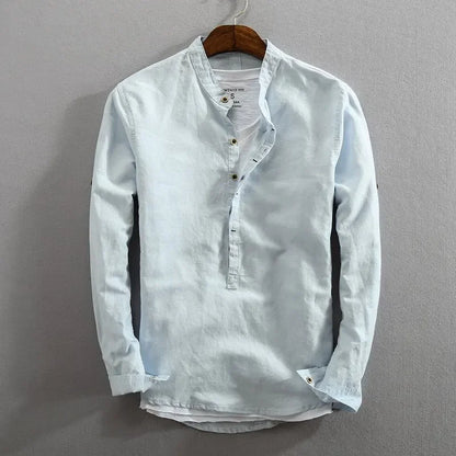 Men's Premium Linen-Cotton Pullover Shirt