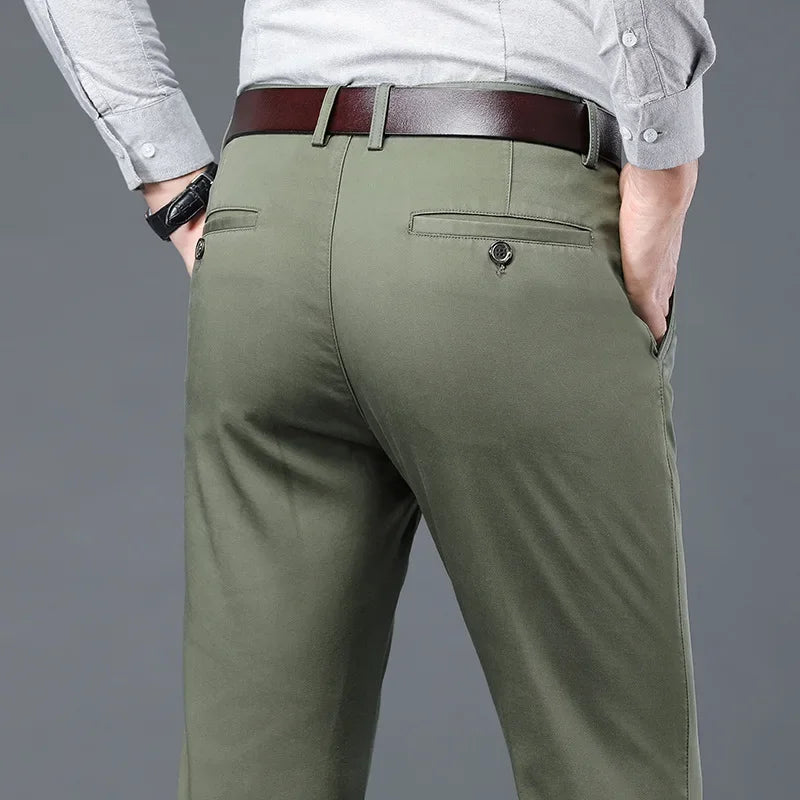 Men's Casual Straight-Leg Trousers – Comfort and Versatility