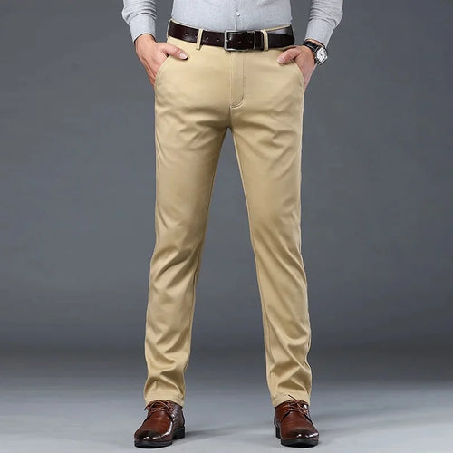 Men's Casual Straight-Leg Trousers – Comfort and Versatility
