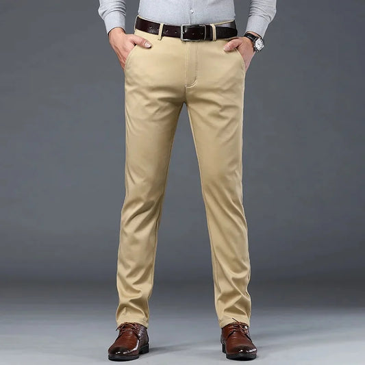 Men's Casual Straight-Leg Trousers – Comfort and Versatility