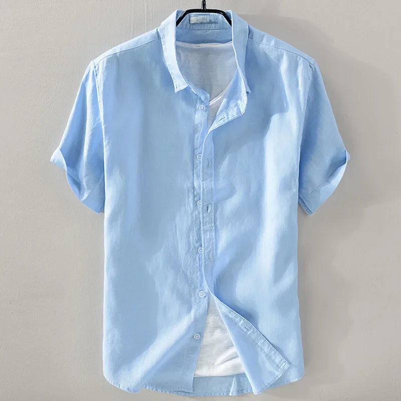 Men’s Casual Pure Linen Shirt