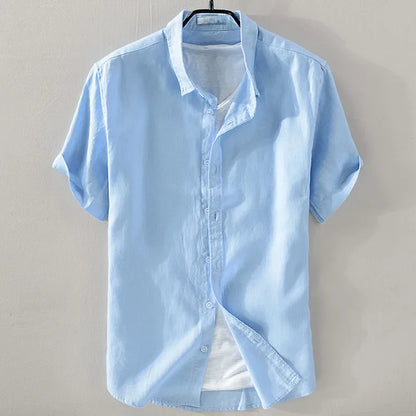 Men’s Casual Pure Linen Shirt