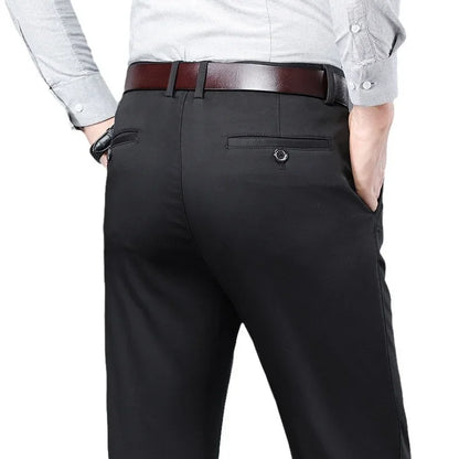 Men's Casual Straight-Leg Trousers – Comfort and Versatility