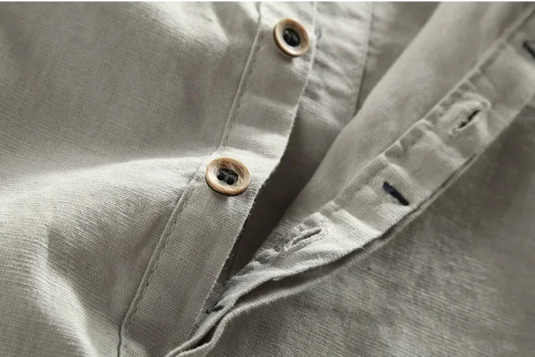 Men's Premium Linen-Cotton Pullover Shirt